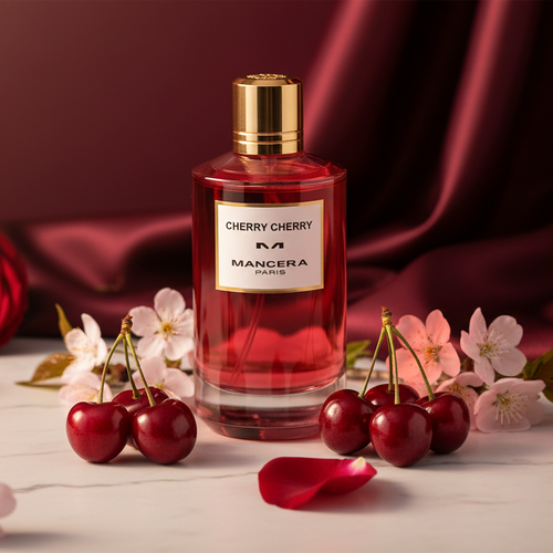 Bonherre mağazasından Mancera Cherry Cherry EDP, siyah kiraz, süsen kökü ve vanilya notalı lüks unisex niş parfüm.