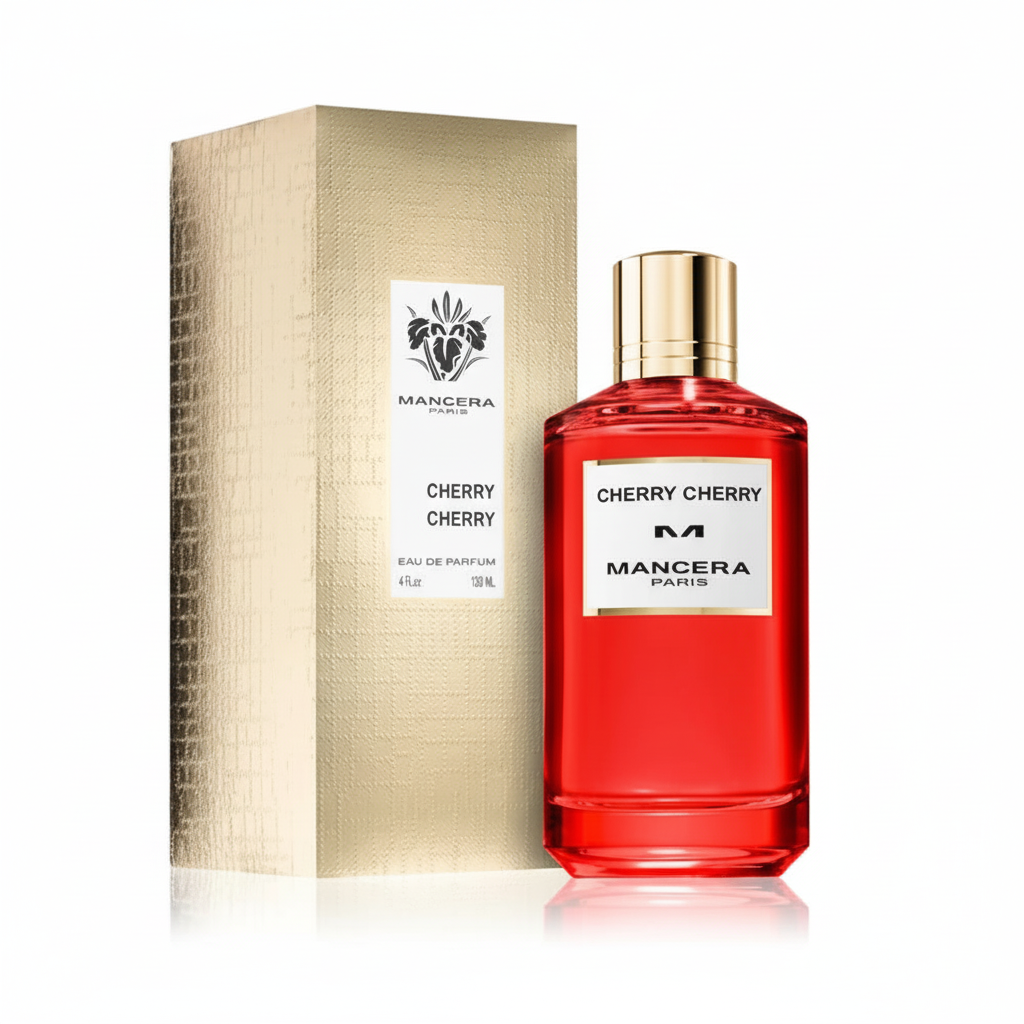 Bonherre mağazasından Mancera Cherry Cherry EDP, siyah kiraz, süsen kökü ve vanilya notalı lüks unisex niş parfüm.