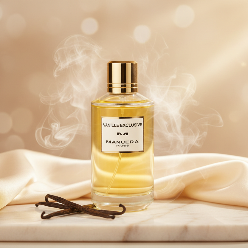 Bonherre mağazasından Mancera Vanille Exclusive EDP, vanilya, krem şanti, şeftali ve sümbülteber notalı lüks unisex niş parfüm.