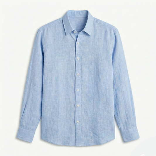 Keten Gömlek - Mavi