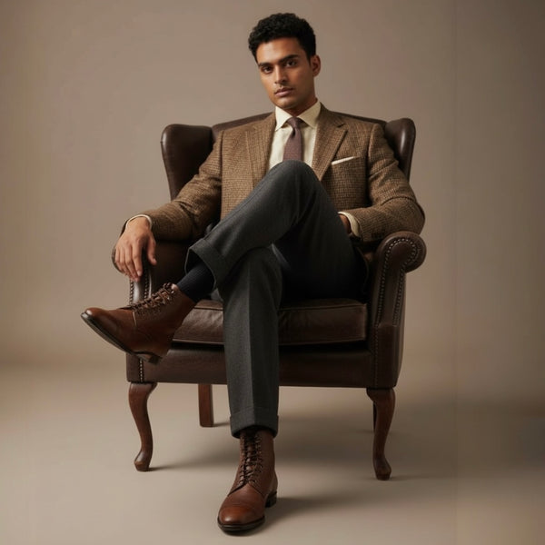 Bonherre mağazasından Parch Fashion Heritage Bağcıklı Bot, el işçiliği detaylı ve dayanıklı hakiki deri lüks erkek botu.