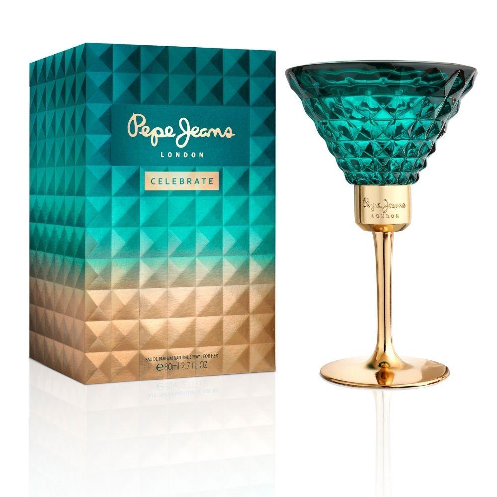 Bonherre mağazasından Pepe Jeans Celebrate for Her EDP, altın detaylı kadeh şişeli, patlamış mısır ve havyar notalı lüks kadın parfümü.