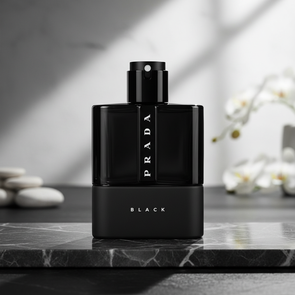 Bonherre mağazasından Prada Luna Rossa Black EDP, amber, paçuli ve melekotu notalı, mat siyah şık erkek parfümü.