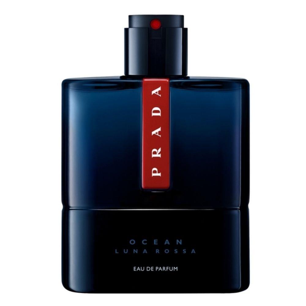 Bonherre mağazasından Prada Luna Rossa Ocean EDP 150 ml, süsen ve karamel notalı, doldurulabilir lüks okyanus mavisi erkek parfümü.