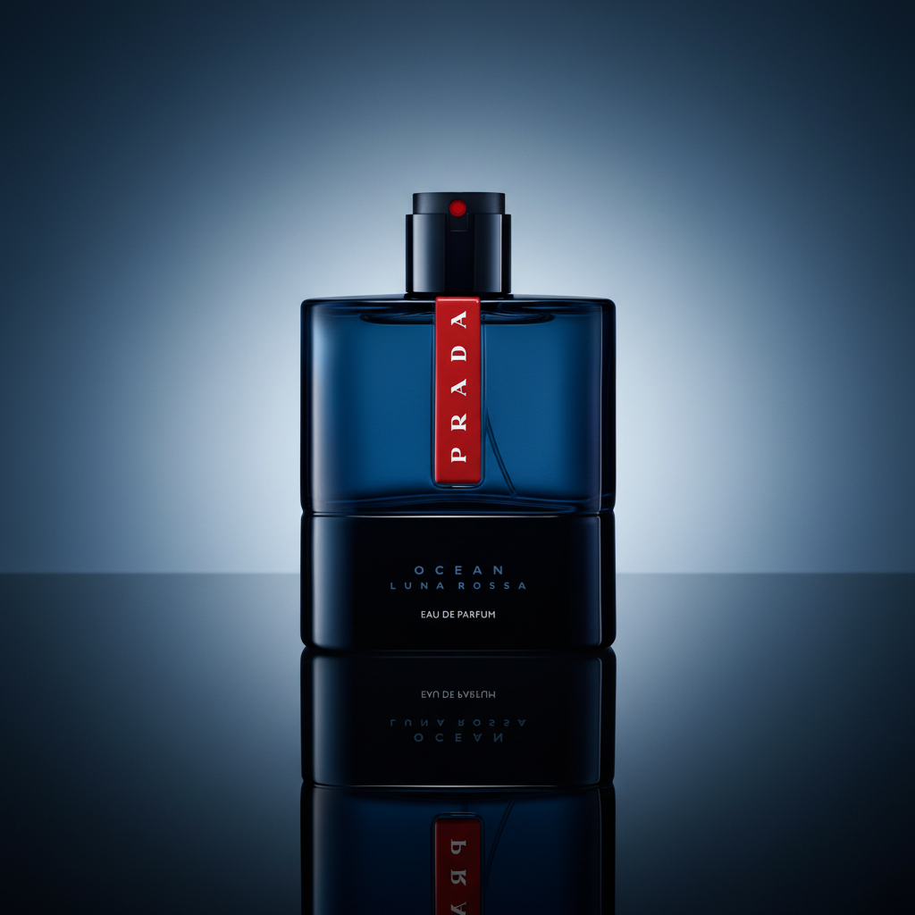 Bonherre mağazasından Prada Luna Rossa Ocean EDP 150 ml, süsen ve karamel notalı, doldurulabilir lüks okyanus mavisi erkek parfümü.
