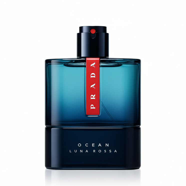 Bonherre mağazasından Prada Luna Rossa Ocean EDT, iris, lavanta ve vetiver notalı lüks okyanus mavisi erkek parfümü.