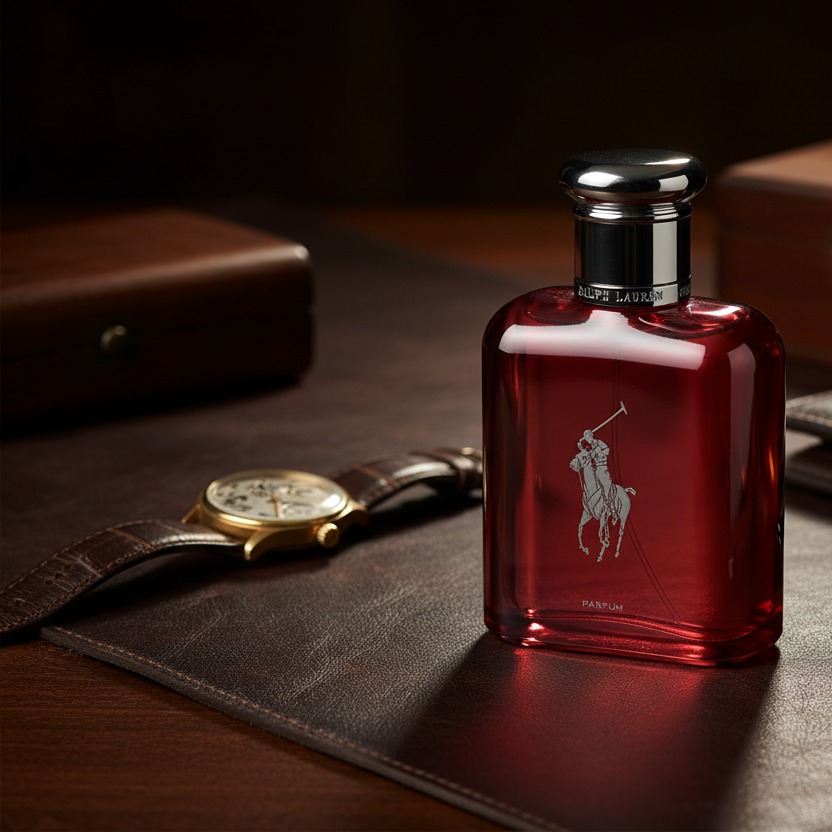 Bonherre mağazasından Ralph Lauren Polo Red Parfum, kan portakalı, pelin otu ve sedir notalı lüks erkek parfümü.