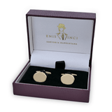 Fırçalanmış Altın Kaplama Oval Kol Düğmesi - Bonherre