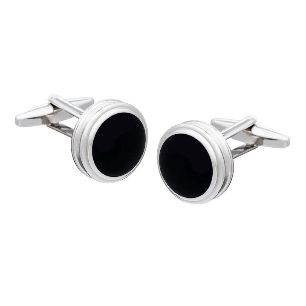 Namlulu Kenar Oniks Kol Düğmeleri - Bonherre