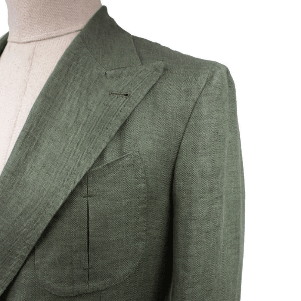 Orazio Luciano X Enis Inci - Zeytin Yeşili Hellard Saf Keten Ceket - Bonherre