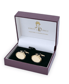 Oval Altın Kaplama Yaldızlı Kol Düğmesi - Bonherre