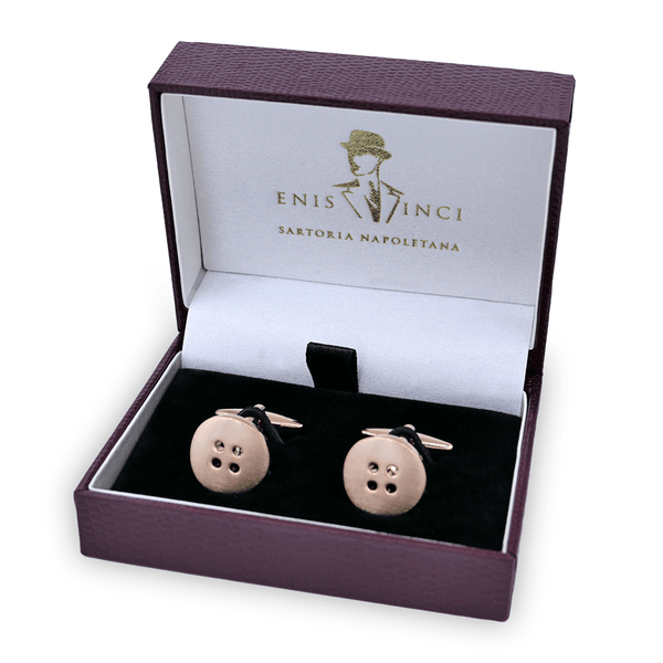 Rose Altın Kaplama Düğmeli Kol Düğmesi