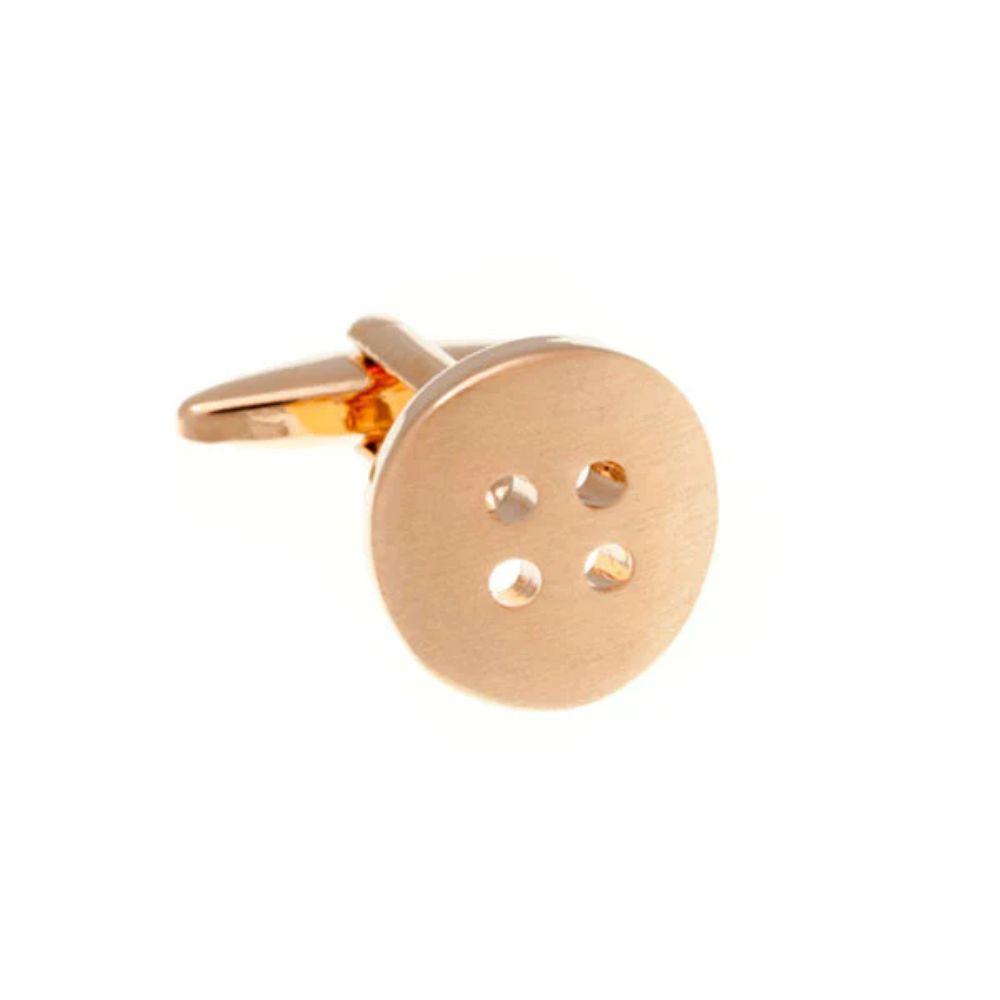 Rose Altın Kaplama Düğmeli Kol Düğmesi - Bonherre