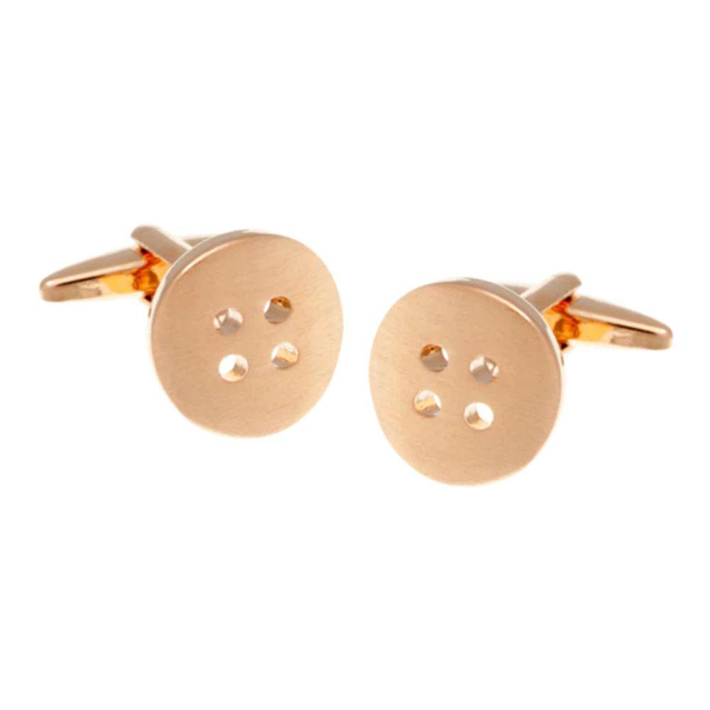 Rose Altın Kaplama Düğmeli Kol Düğmesi - Bonherre