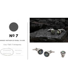 Signature Koleksiyon No7 Dumanlı Sedef ve Gümüş Kol Düğmeleri - Bonherre