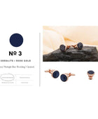 Signature Koleksiyonu No3 Sodalit ve Pembe Altın Kol Düğmeleri - Bonherre