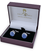 Signature Koleksiyonu No6 Mavi Aventurin ve Gümüş Kol Düğmeleri - Bonherre