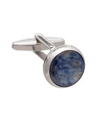 Signature Koleksiyonu No6 Mavi Aventurin ve Gümüş Kol Düğmeleri - Bonherre