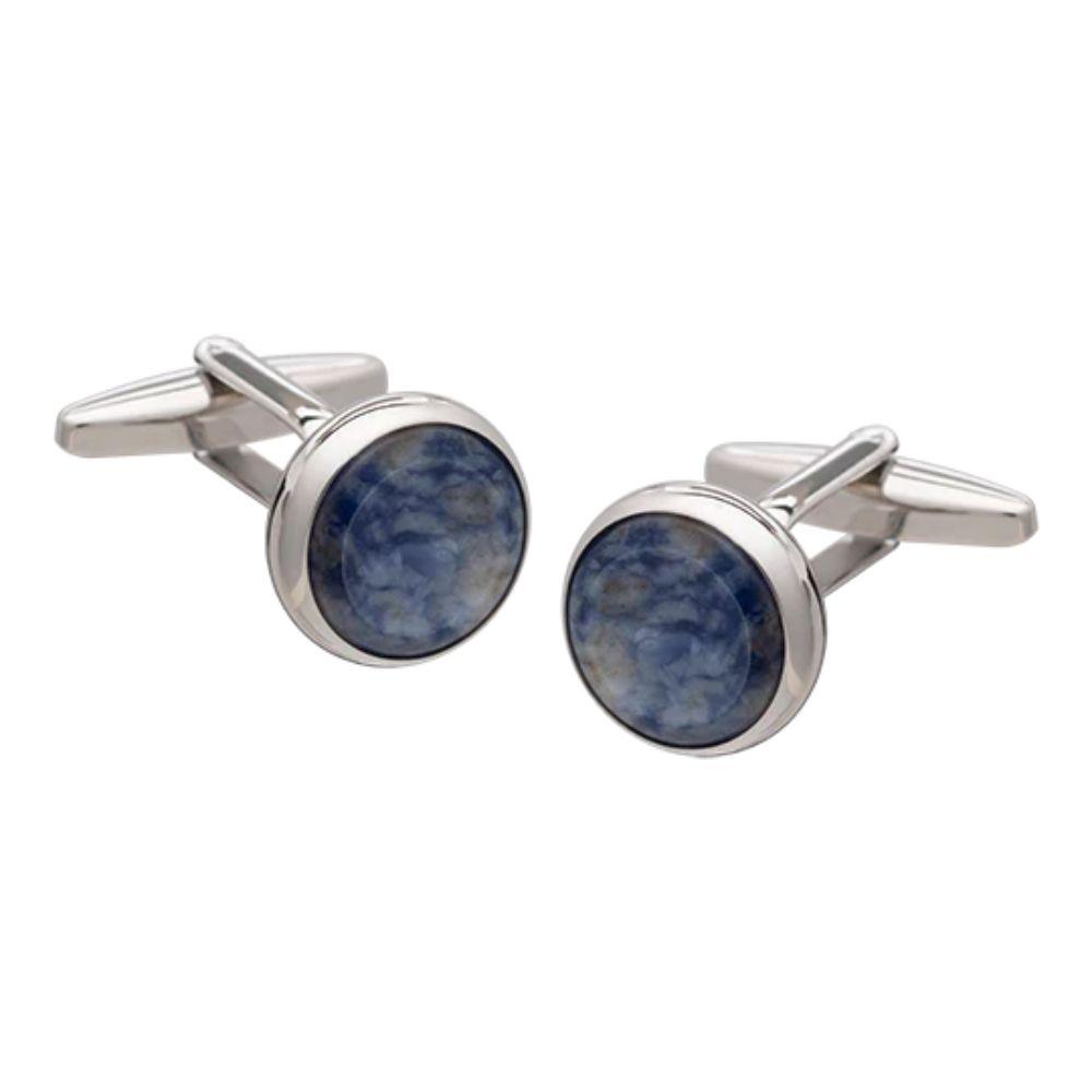 Signature Koleksiyonu No6 Mavi Aventurin ve Gümüş Kol Düğmeleri - Bonherre