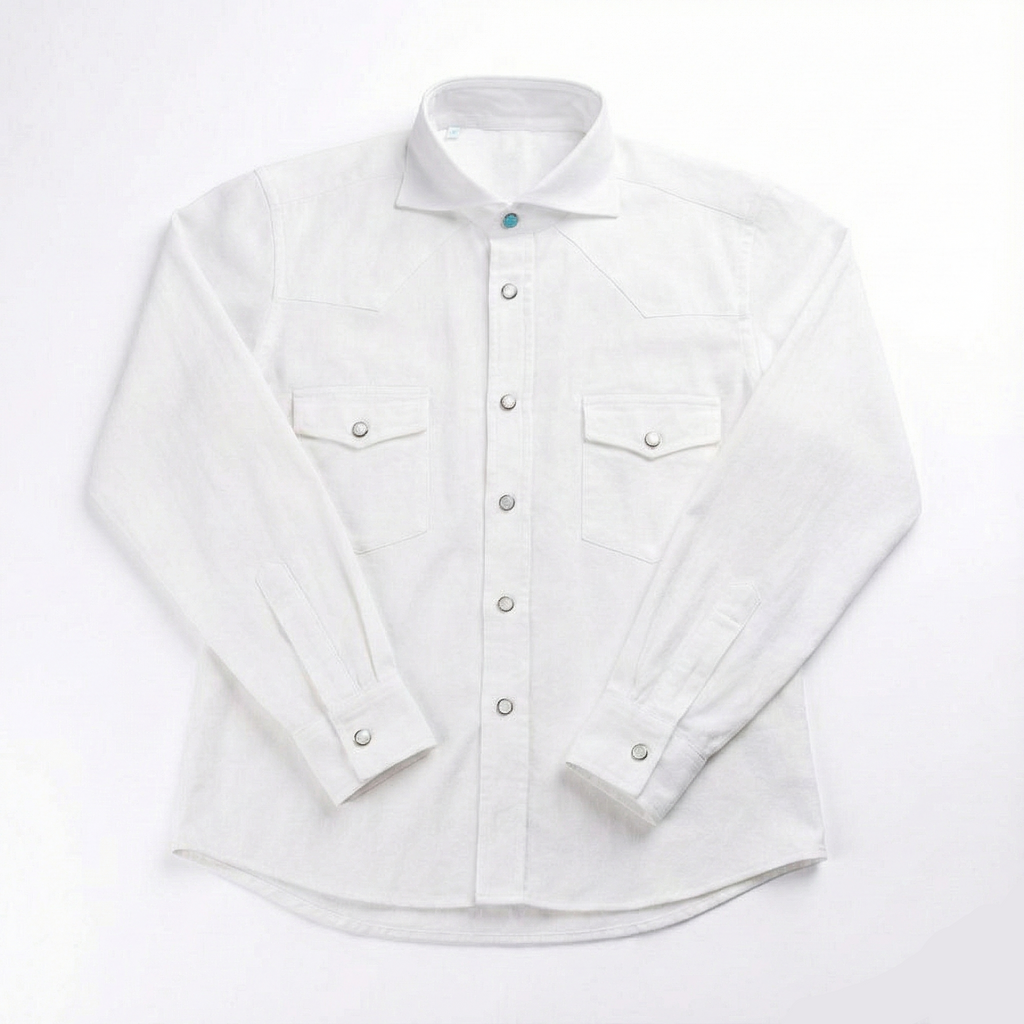Vanacore Napoli - Beyaz Denim Rodeo Gömlek