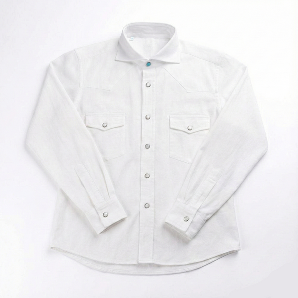 Vanacore Napoli - Beyaz Denim Rodeo Gömlek
