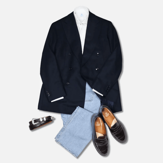 Vanacore Napoli - Klasik Beyaz Poplin Kesik Gömlek - Bonherre