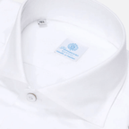 Vanacore Napoli - Klasik Beyaz Poplin Kesik Gömlek - Bonherre