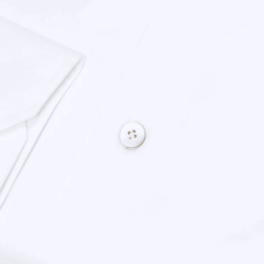 Vanacore Napoli - Klasik Beyaz Poplin Kesik Gömlek - Bonherre