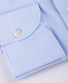 Vanacore Napoli - Klasik Mavi Poplin Kesik Gömlek - Bonherre