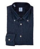 Vanacore Napoli - Koyu Denim Düğmeli Gömlek - Bonherre