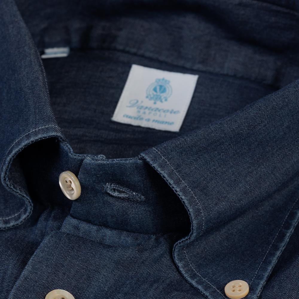 Vanacore Napoli - Koyu Denim Düğmeli Gömlek - Bonherre
