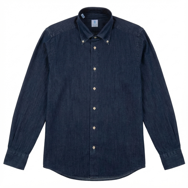 Vanacore Napoli - Koyu Denim Düğmeli Gömlek