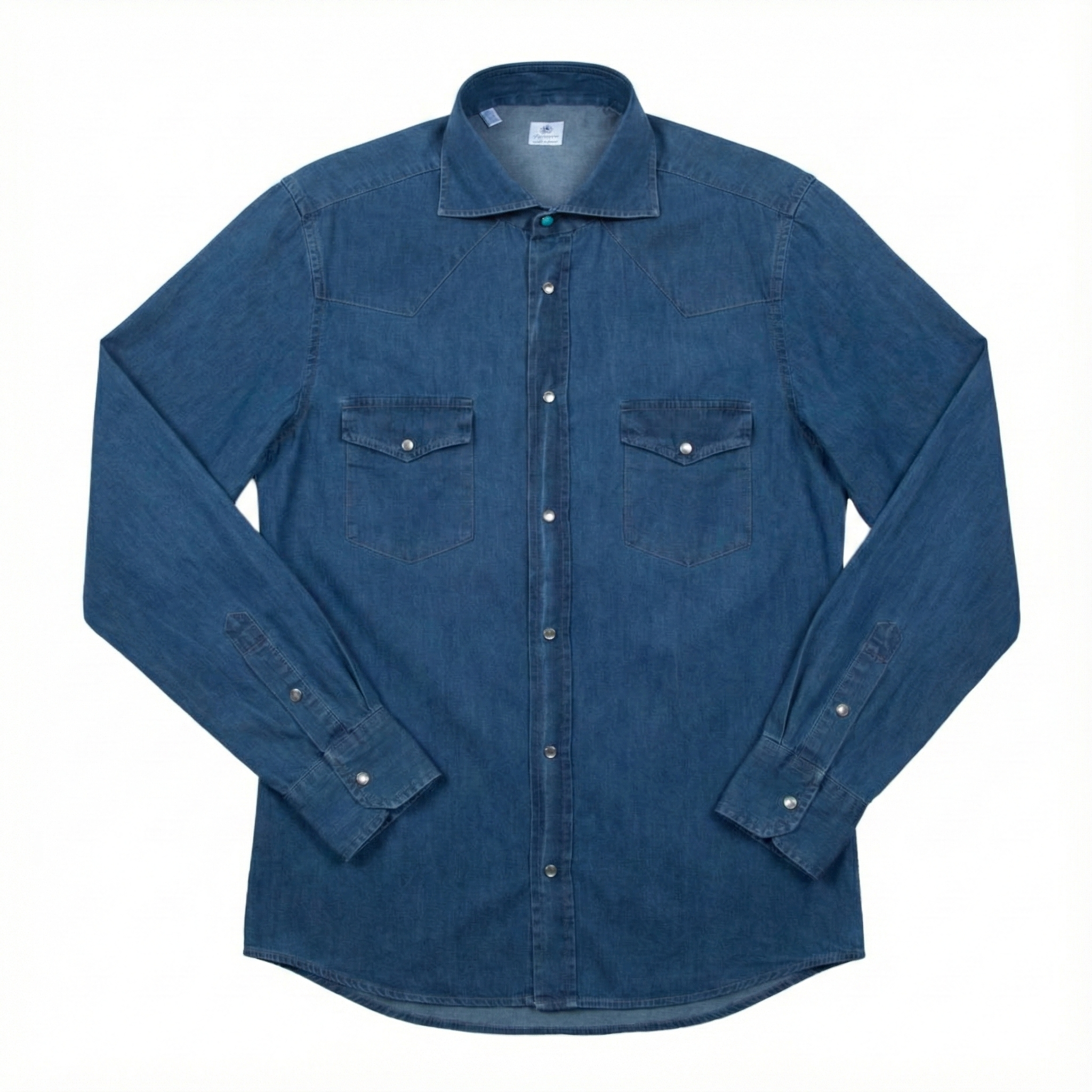 Vanacore Napoli - Mavi Denim Rodeo Gömlek