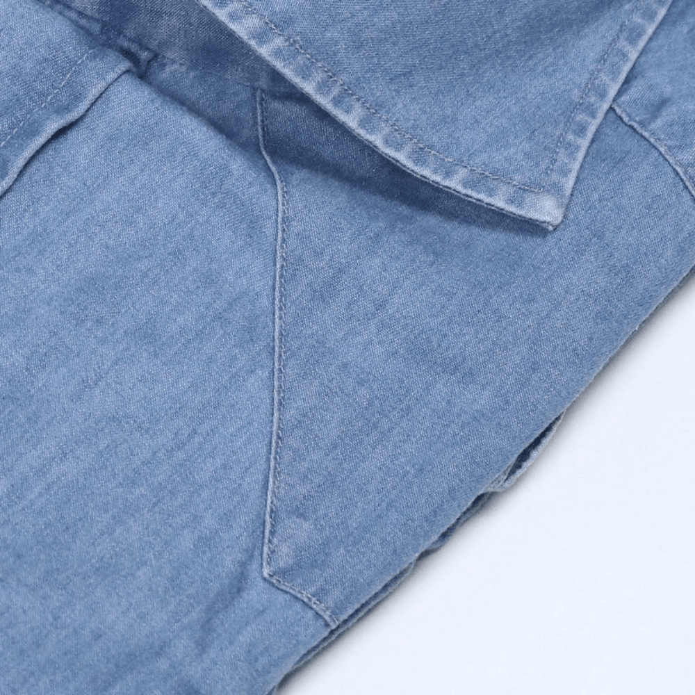 Vanacore Napoli - Orta Mavi Denim Rodeo Gömlek - Bonherre