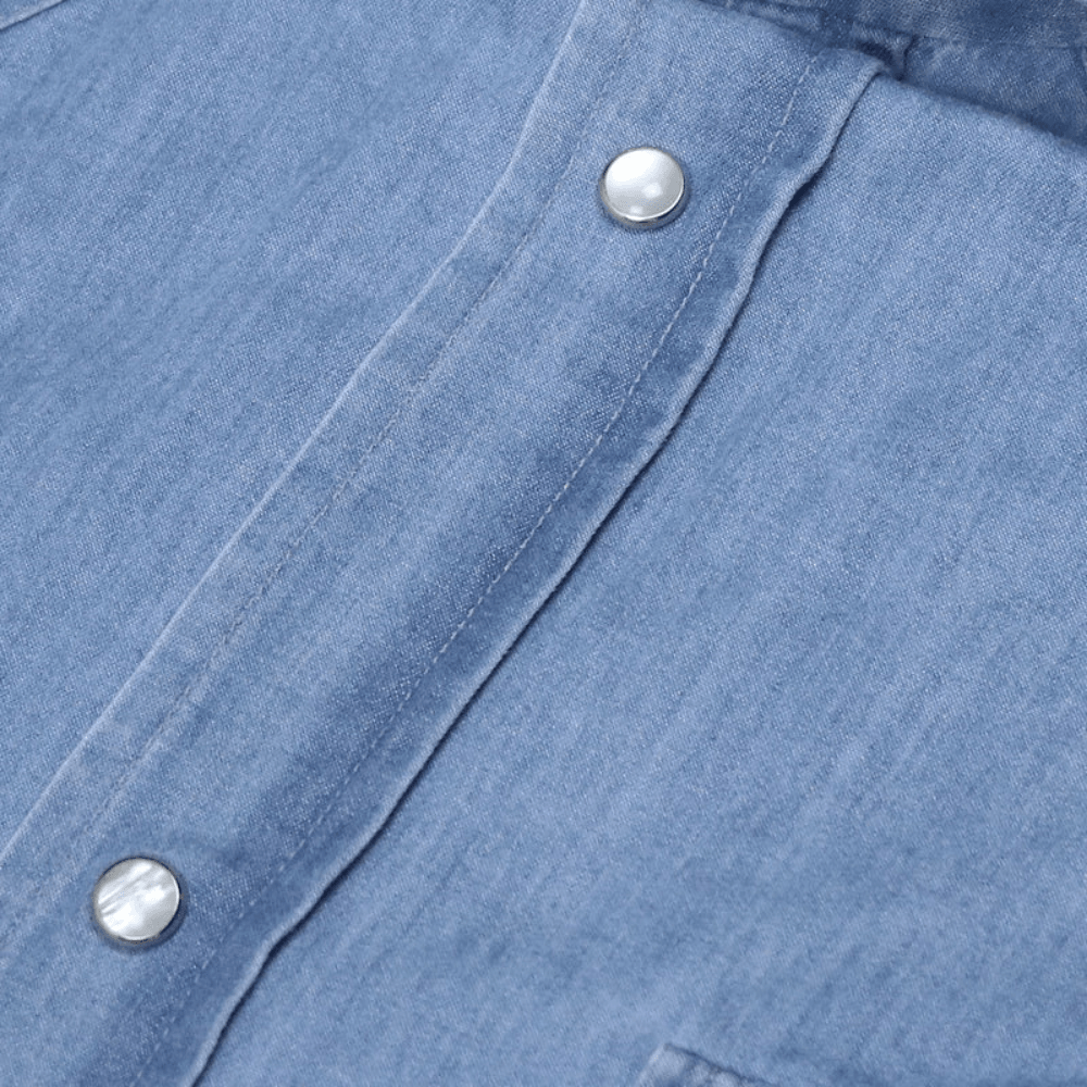 Vanacore Napoli - Orta Mavi Denim Rodeo Gömlek - Bonherre