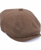 Yün 30's 8 Panel Camel Flanel Şapka - Bonherre