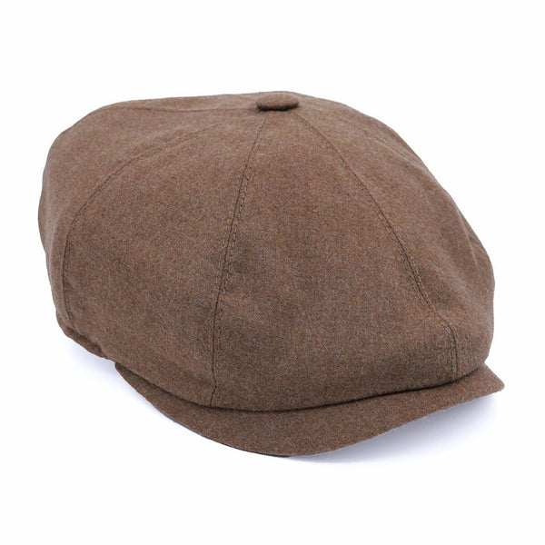 Yün 30's 8 Panel Camel Flanel Şapka - Bonherre