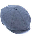 Yün 30's 8 Panel Gri Flanel Şapka - Bonherre