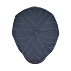 Yün 30's 8 Panel Koyu Gri İğneli Çizgili Flanel Şapka - Bonherre