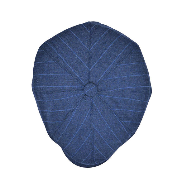 Yün 30's 8 Parça Lacivert Pimli Çizgili Flanel Şapka - Bonherre