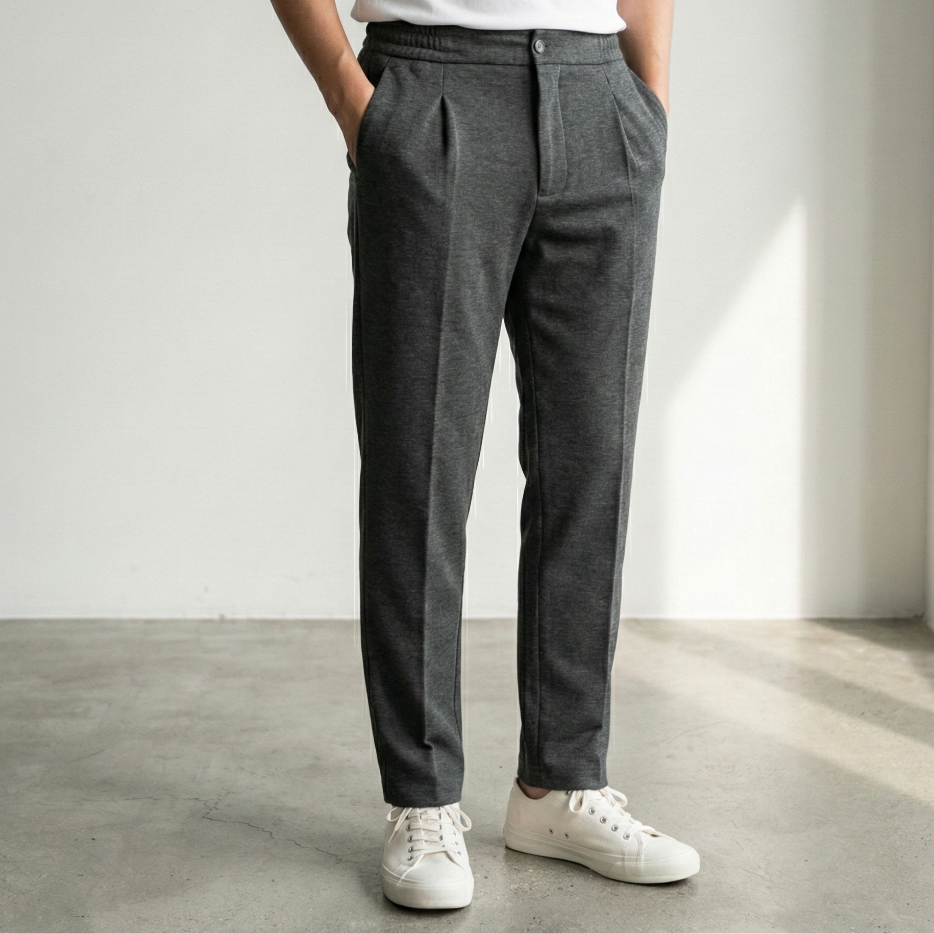 Jogging In Sardinia Koyu Gri Beli Lastikli Pantolon