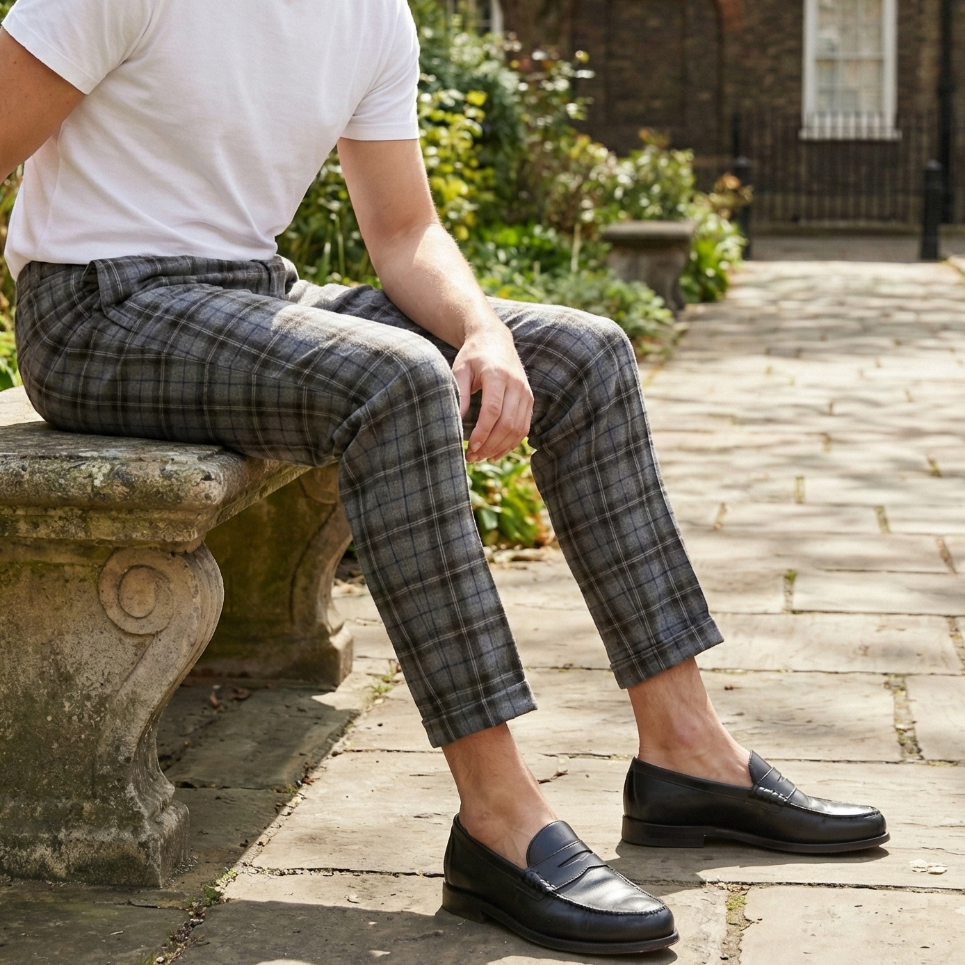 Jogging In Brera Kareli Beli Lastikli Pantolon