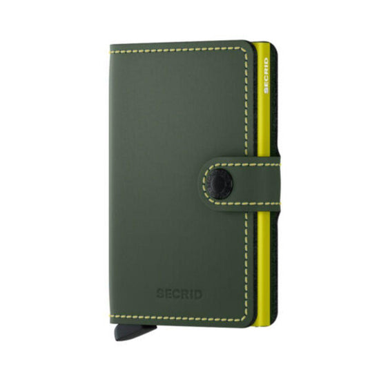 Miniwallet Mat Gri & Lime Cüzdan - Bonherre