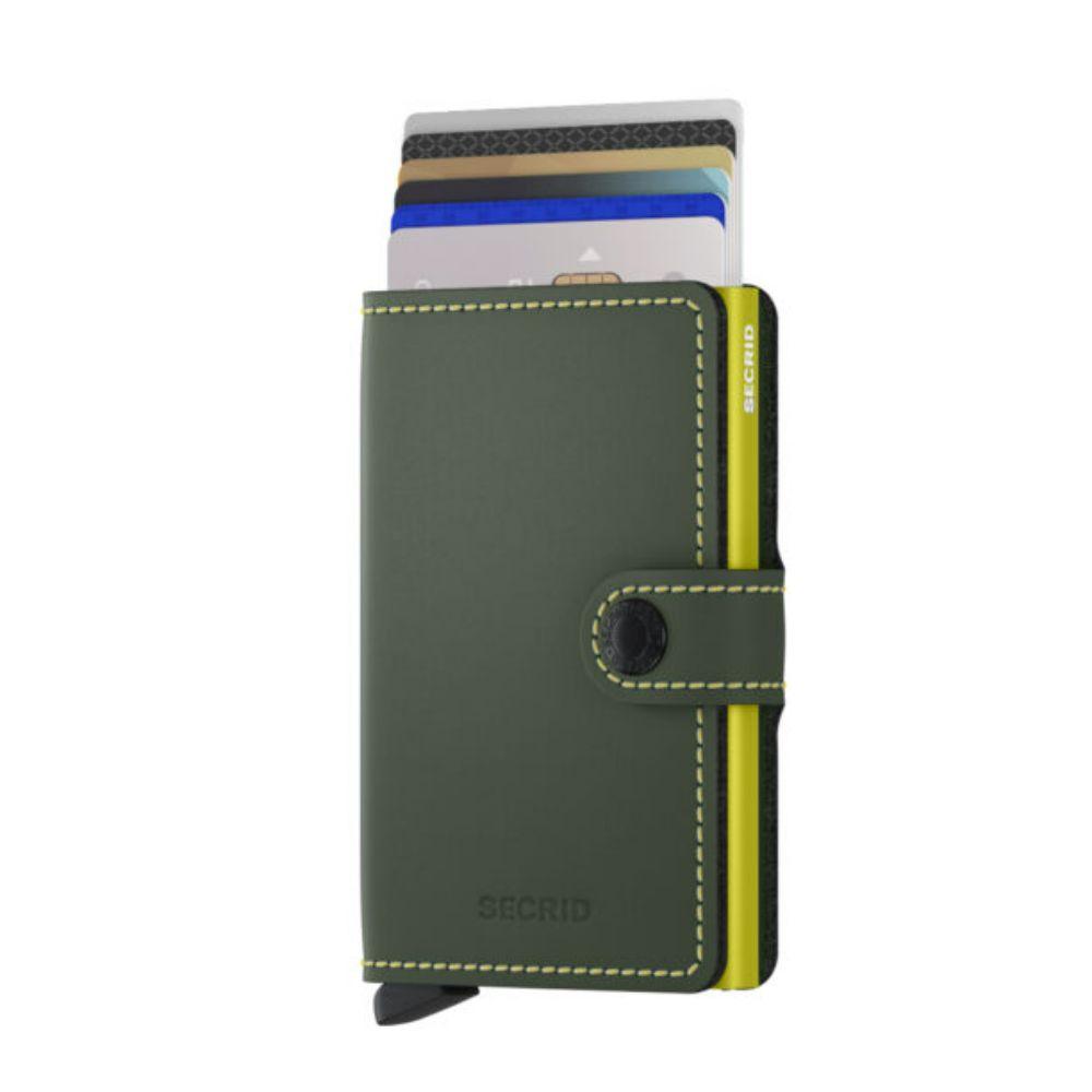 Miniwallet Mat Gri & Lime Cüzdan - Bonherre