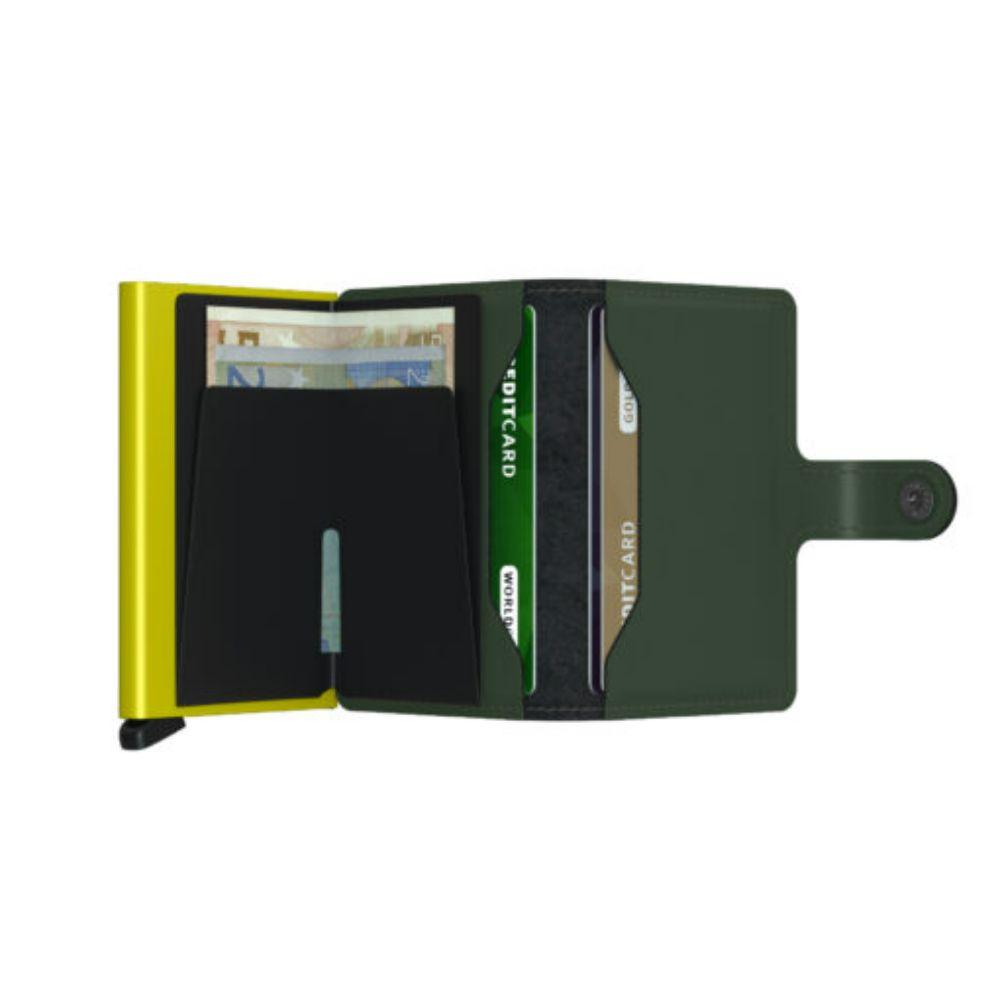 Miniwallet Mat Gri & Lime Cüzdan - Bonherre