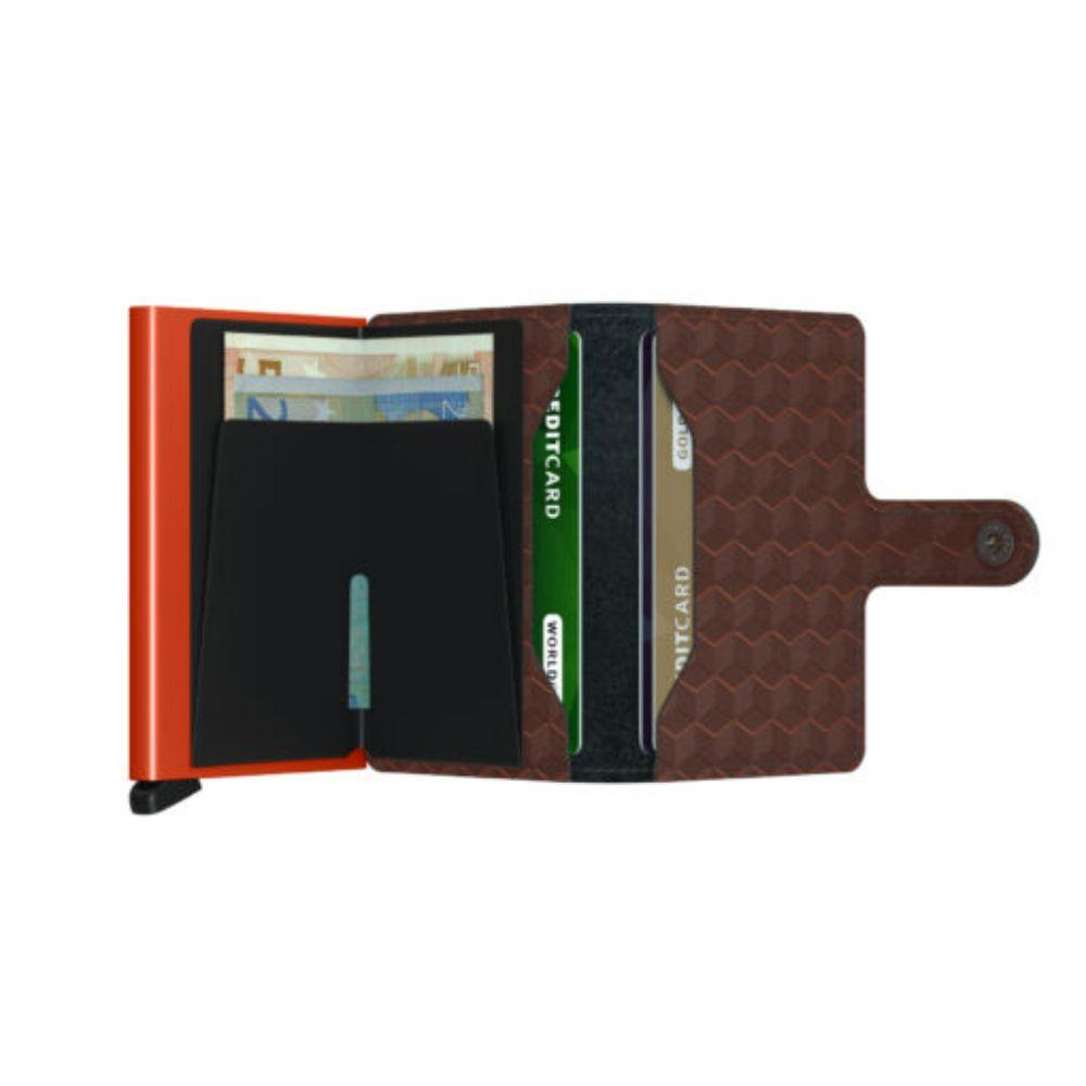 Miniwallet Optik Kahverengi Turuncu Cüzdan - Bonherre