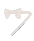 Beyaz Grogren Kravatlı İpek Kelebek Papyon - Bonherre