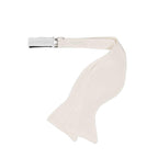 Beyaz Grogren Kravatlı İpek Kelebek Papyon - Bonherre