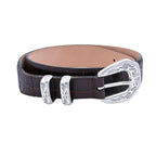 Koyu Kahverengi Dana Derisi El İşi Batı Kemeri - Bonherre