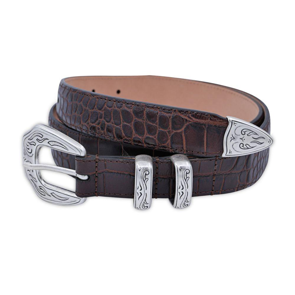 Koyu Kahverengi Dana Derisi El İşi Batı Kemeri - Bonherre